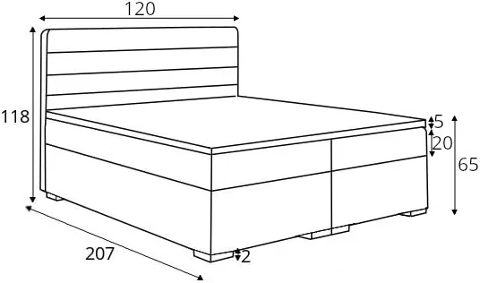 Łóżko kontynentalne 120 Benetti