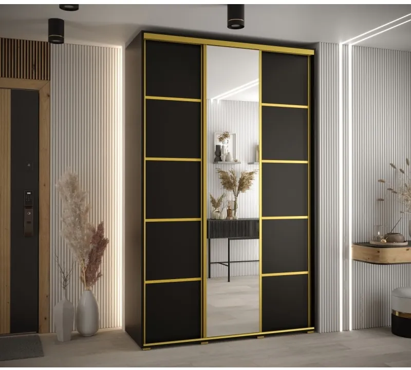 Skriňa s posuvnými dverami so zrkadlom Cannes 5 150 cm 45 cm hĺbky