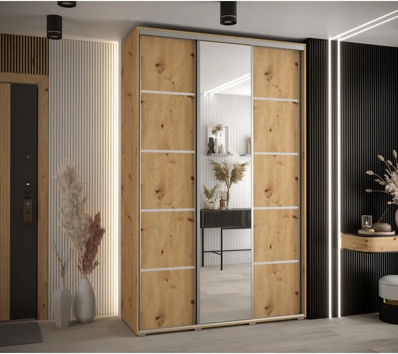 Posuvná skříň se zrcadlem Cannes 5 150 45 cm hloubka
