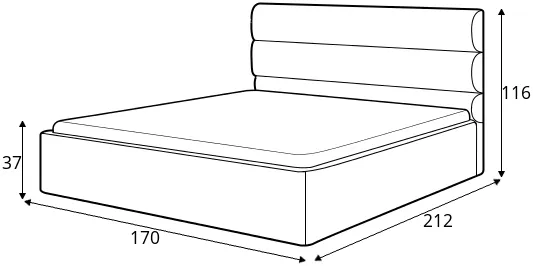 Tapicerowane dwuosobowe łóżko 160 do sypialni 81232
