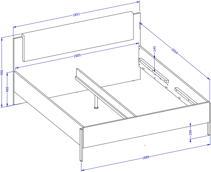 Łóżko 180 z pojemnikiem Jukon S
