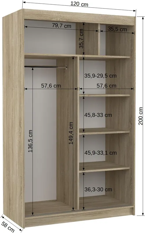 Šatní skříň Marvin 120 cm