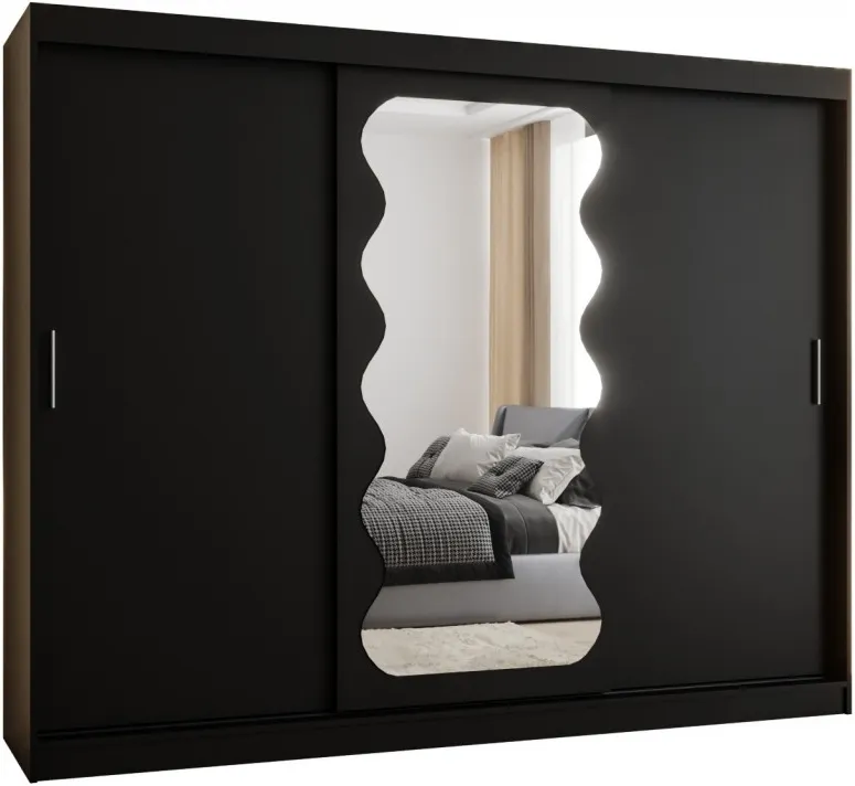 Šatní skříň s posuvnými dveřmi se zrcadlem Spoti 250 cm