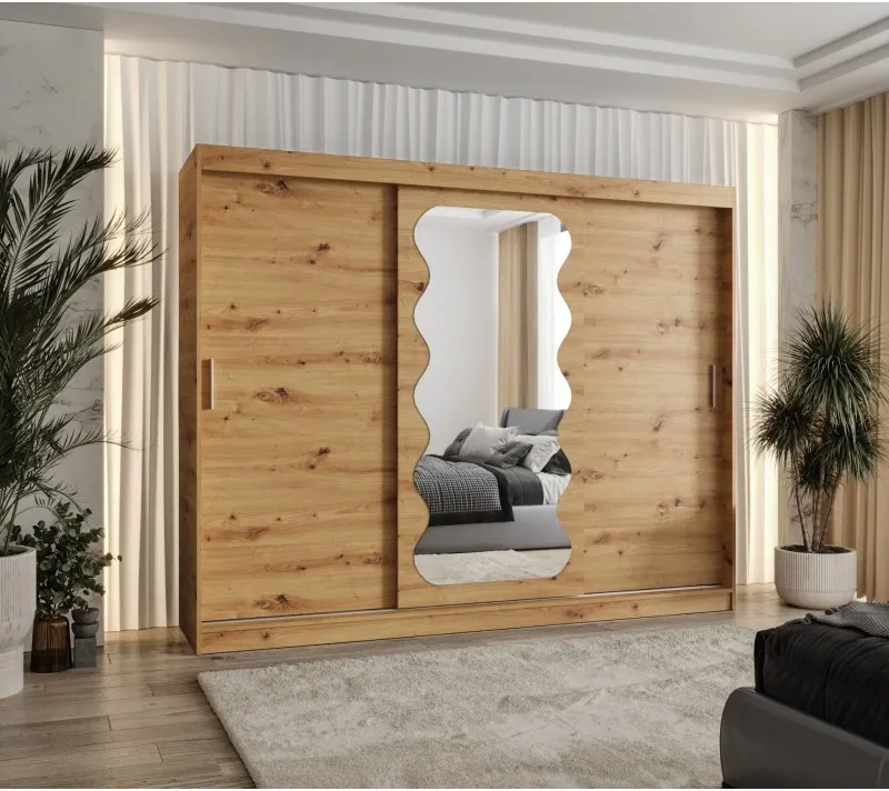 Šatní skříň s posuvnými dveřmi se zrcadlem Spoti 250 cm