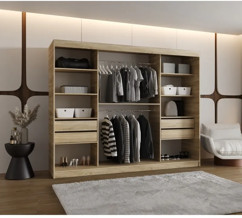 Šatní skříň s posuvnými dveřmi se zrcadlem Spoti 250 cm