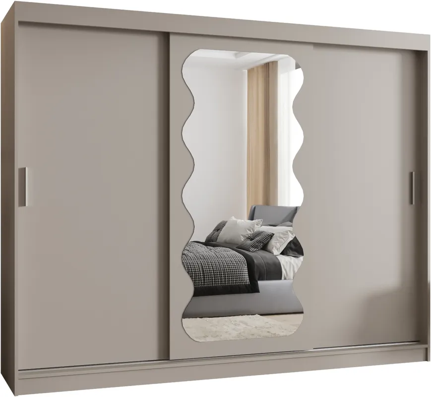 Šatní skříň s posuvnými dveřmi se zrcadlem Spoti 250 cm