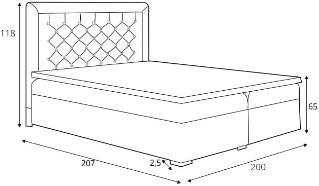 Postel boxspring 200 Glamour