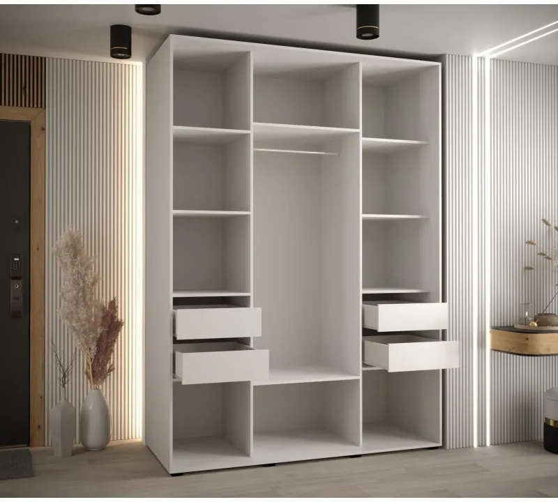 Skříň s posuvnými dveřmi a zrcadlem Davos 5 160, hloubka 60 cm