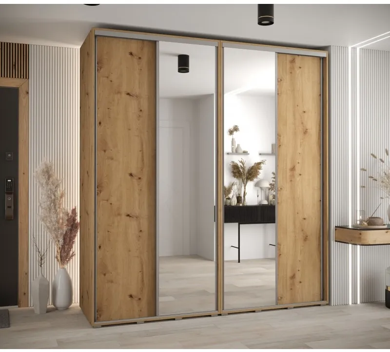 Skriňa s posuvnými dverami so zrkadlom vysoká Davos 3 220 hĺbka 60 cm