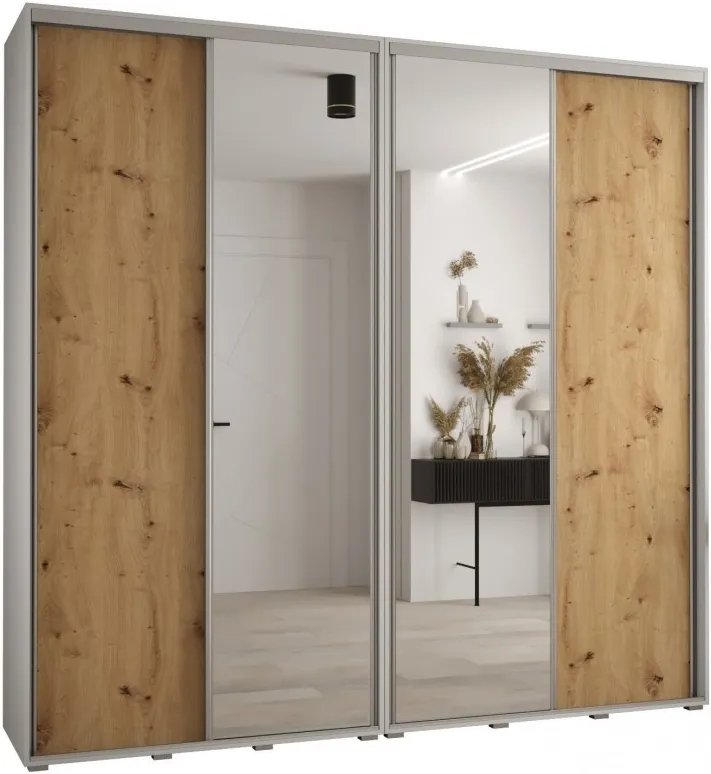 Vysoká šatní skříň s posuvnými dveřmi Davos 3 250, hloubka 45 cm, výška 235,2 cm