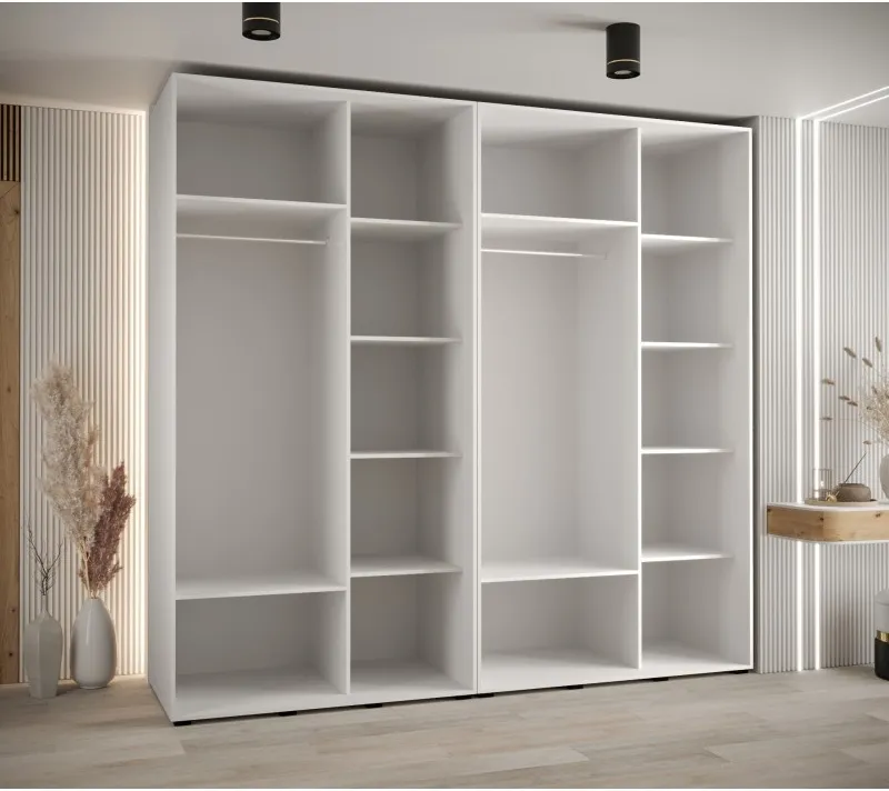 Vysoká šatní skříň s posuvnými dveřmi Davos 3 250, hloubka 45 cm, výška 235,2 cm