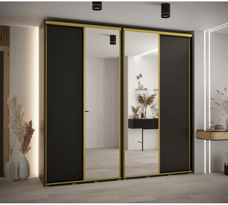 Skriňa s posuvnými dverami so zrkadlom vysoká Davos 3 250 hĺbka 45 cm