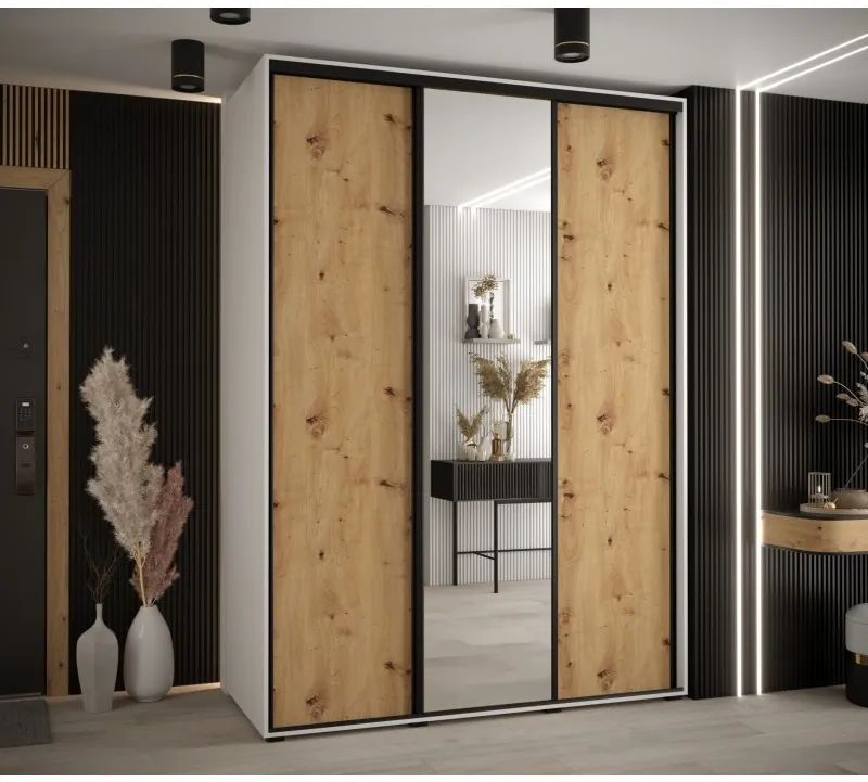 Skriňa s posuvnými dverami so zrkadlom vysoká Davos 3 170 hĺbka 60 cm