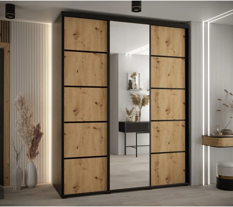 Szafa przesuwna z lustrem Cannes 5 200 60 cm głębokości