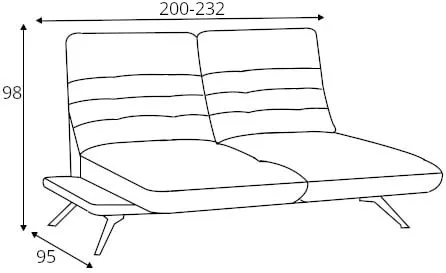 Sofa 3-osobowa Scilla z obrotowymi siedziskami 
