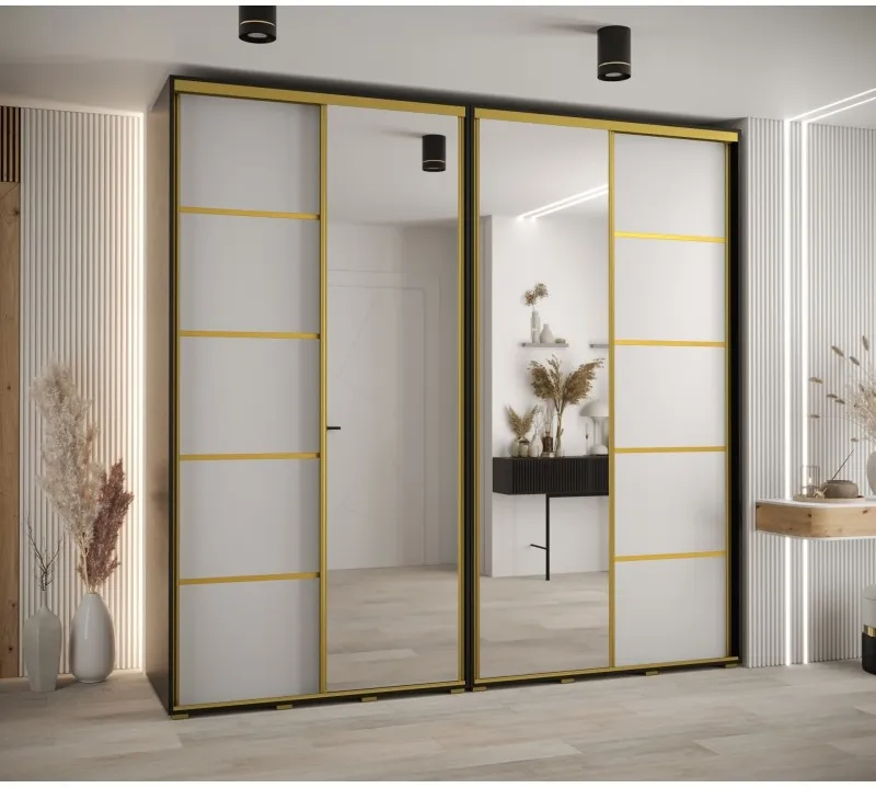 Skriňa s posuvnými dverami so zrkadlom Davos 5 250 45 cm hĺbky
