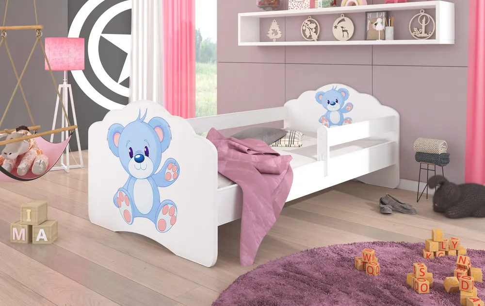 Postel s matrací a zábranou Casimo Blue Bear 160 cm