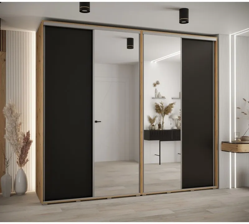 Skriňa s posuvnými dverami so zrkadlom vysoká Davos 3 270 hĺbka 60 cm