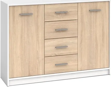 Prostorná komoda s dvířky a zásuvkami do obývacího pokoje Nepo Plus
