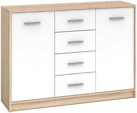 Prostorná komoda s dvířky a zásuvkami do obývacího pokoje Nepo Plus