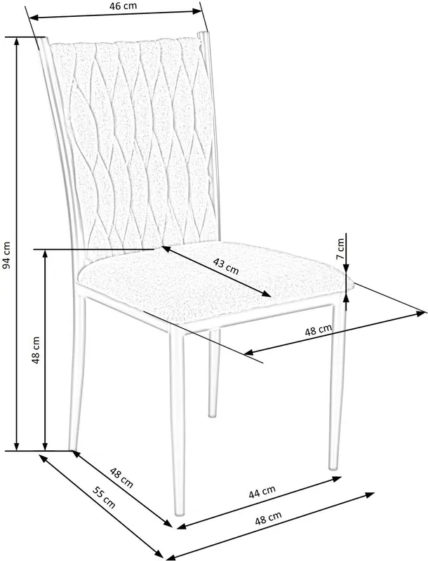 Elegantní čalouněná židle do jídelny K-436