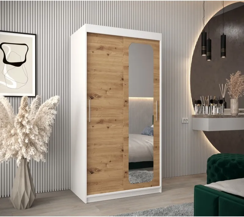 Šatní skříň s posuvnými dveřmi se zrcadlem Promo T2 100
