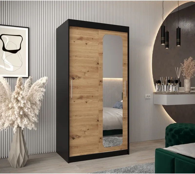 Šatní skříň s posuvnými dveřmi se zrcadlem Promo T2 100