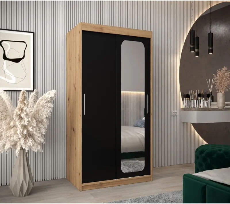 Šatní skříň s posuvnými dveřmi se zrcadlem Promo T2 100