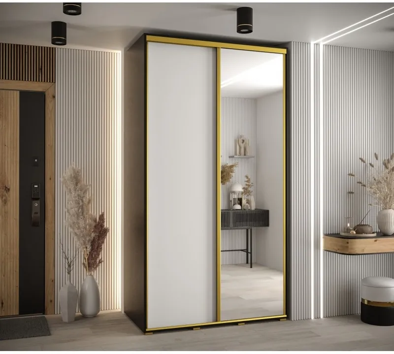 Posuvná skriňa so zrkadlom vysoká Davos 3 140 hĺbka 60 cm