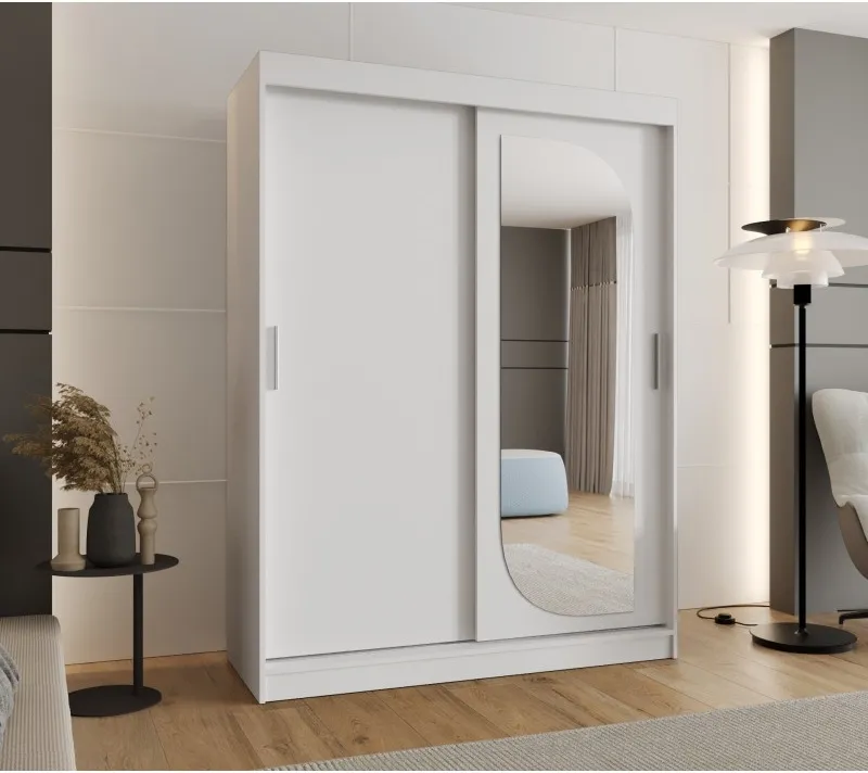 Šatní skříň s posuvnými dveřmi se zrcadlem Lucy 150 cm