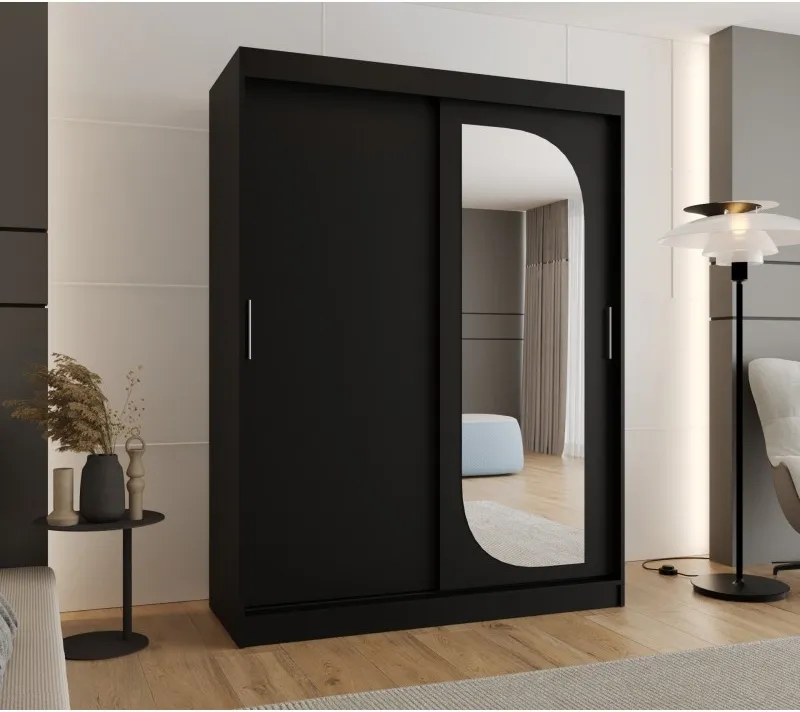 Šatní skříň s posuvnými dveřmi se zrcadlem Lucy 150 cm