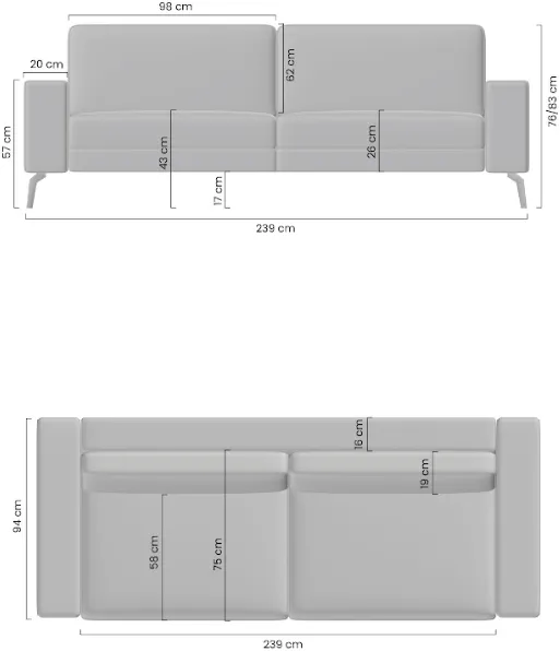 Sofa Elentio z funkcją spania DL i pojemnikiem