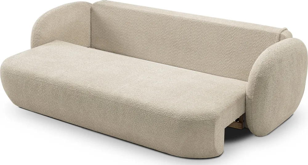 Sofa Olio z funkcją spania typu DL i pojemnikiem na pościel