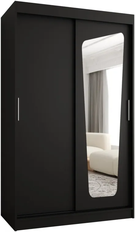 Šatní skříň s posuvnými dveřmi se zrcadlem Moka 120 cm