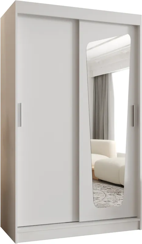 Šatní skříň s posuvnými dveřmi se zrcadlem Moka 120 cm