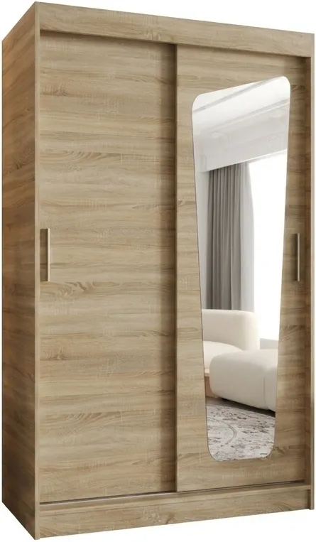 Šatní skříň s posuvnými dveřmi se zrcadlem Moka 120 cm