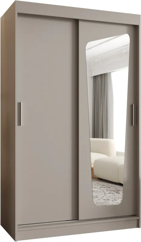 Šatní skříň s posuvnými dveřmi se zrcadlem Moka 120 cm