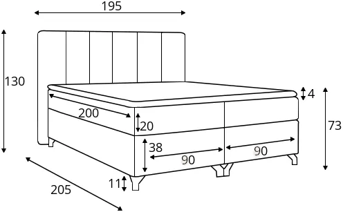 Postel boxspring 180 Basilio