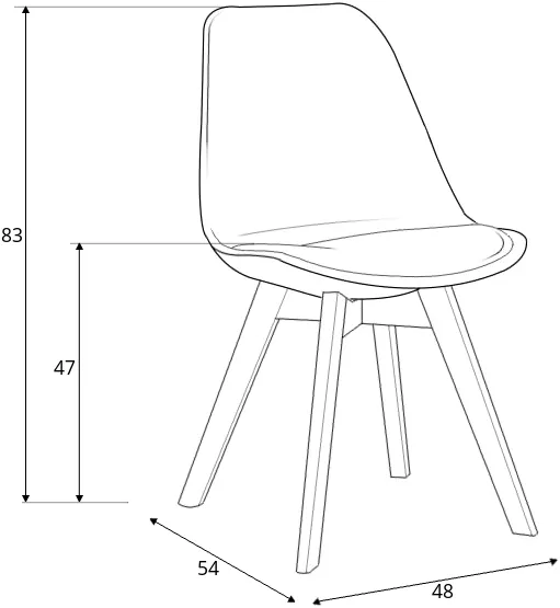 Čalouněná židle na dřevěných nohách do jídelny K-303