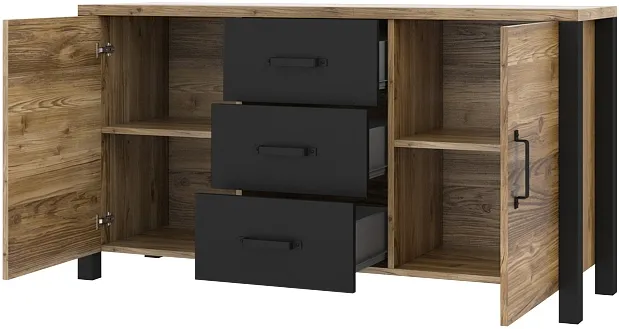 Moderní komoda s dvířky a zásuvkami do obývacího pokoje Olin