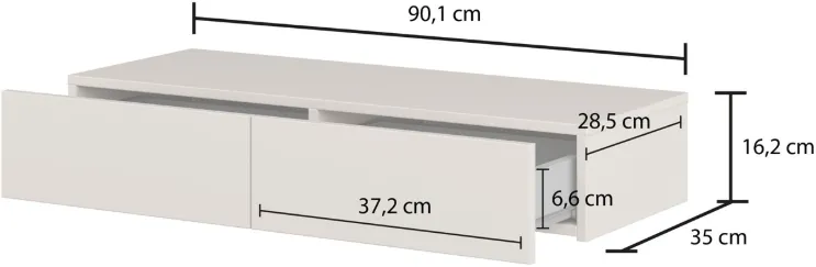 Závěsný toaletní stolek se zrcadlem Jukon S