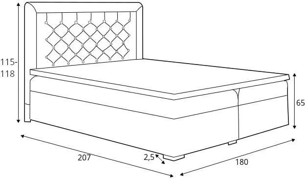 Postel boxspring 180 Glamour