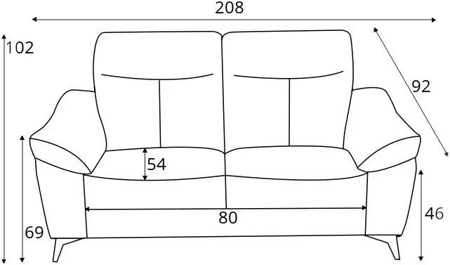 Sofa 3-osobowa Luna bez funkcji spania