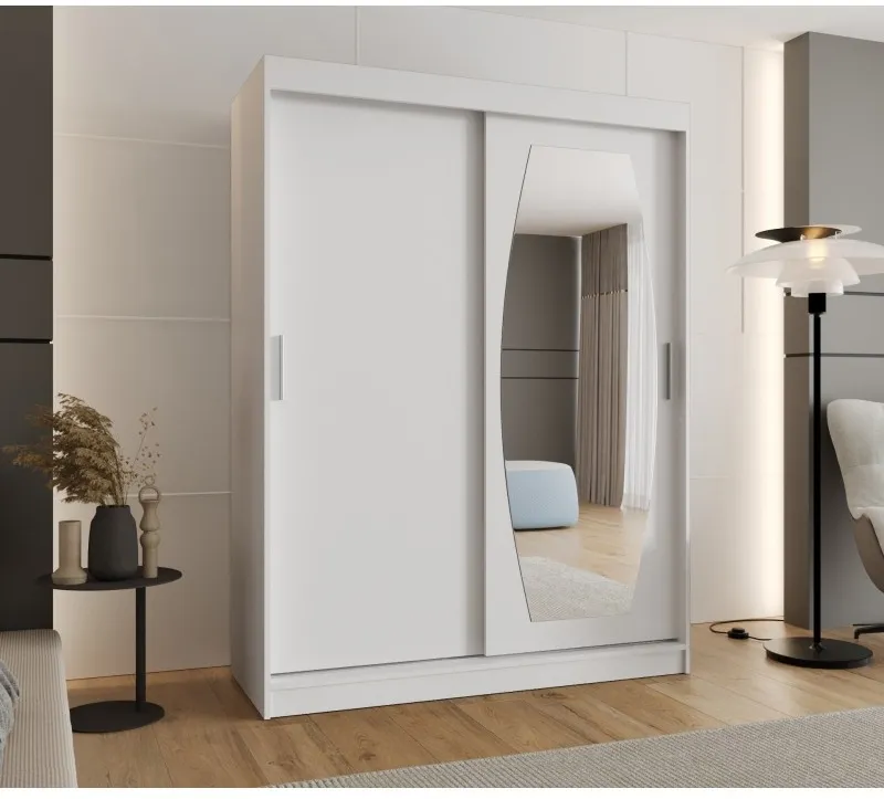 Šatní skříň s posuvnými dveřmi se zrcadlem Rossa 150 cm