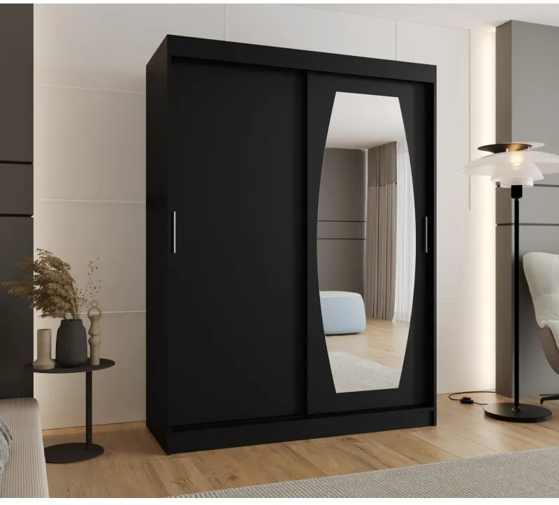 Šatní skříň s posuvnými dveřmi se zrcadlem Rossa 150 cm