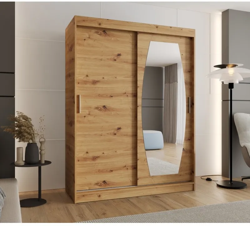 Šatní skříň s posuvnými dveřmi se zrcadlem Rossa 150 cm
