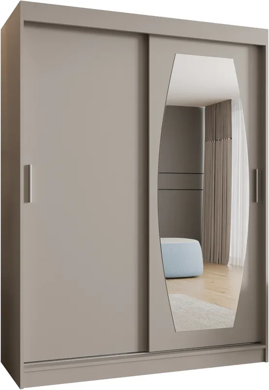 Šatní skříň s posuvnými dveřmi se zrcadlem Rossa 150 cm