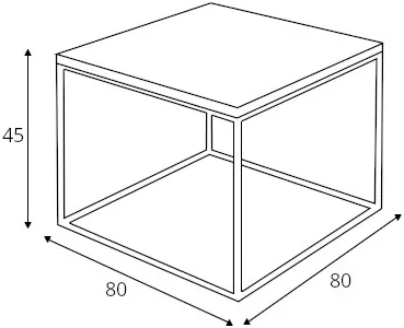 Konferenční stolek na kovových rámech do obývacího pokoje Tensio Solid Wood 80