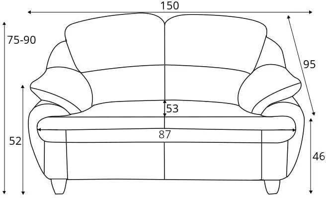 2-osobowa sofa Tokio bez funkcji spania