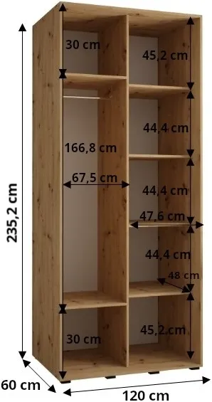 Szafa przesuwna Lanko 1 120 60 cm głębokości